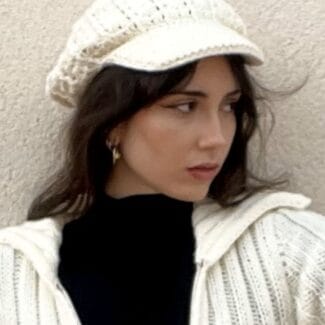 Boina de punto Blanca