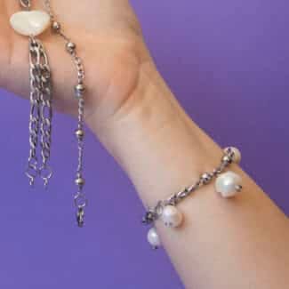 Pulsera perlas de río colgantes