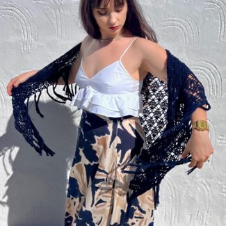 Chal de crochet hecho a mano en algodón