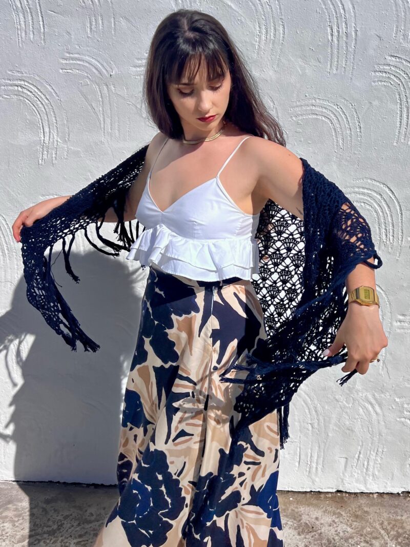 Chal de crochet hecho a mano en algodón